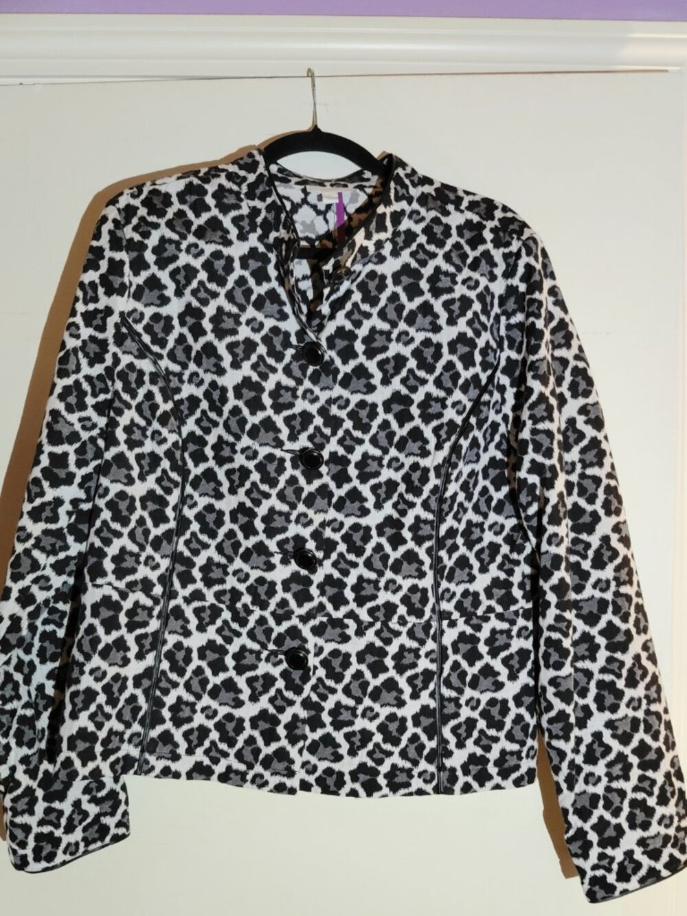 Charter Club Animal Print Jacket Womens XL